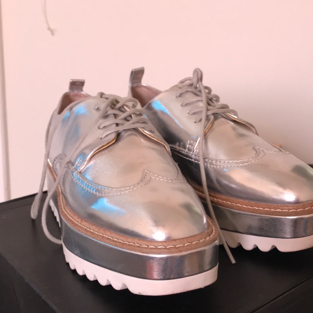 Zara Silver platform shoes